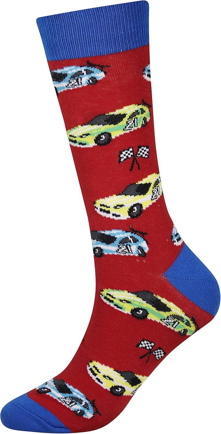 Cansok Men's 2/4 Packs Fun Crazy Novelty Dress Crew Socks - Image 3